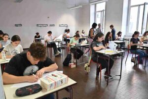 Classe durante gli esami di maturità