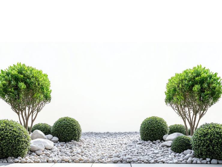 giardino roccioso e piante verdi