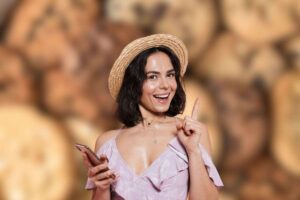 Biscotti e donna con idea