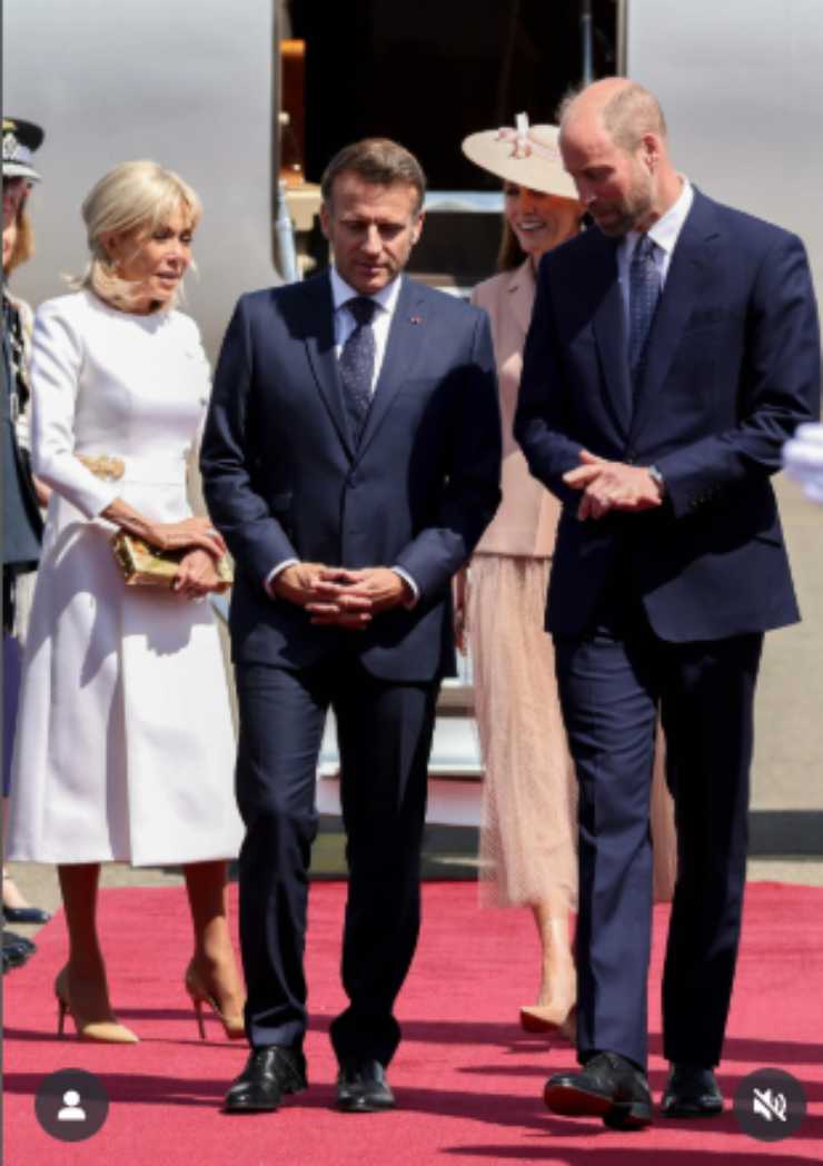I principi di Galles, William e Kate Middleton accolgono il presidente francese Emmanuel Macron e la First Lady Brigitte