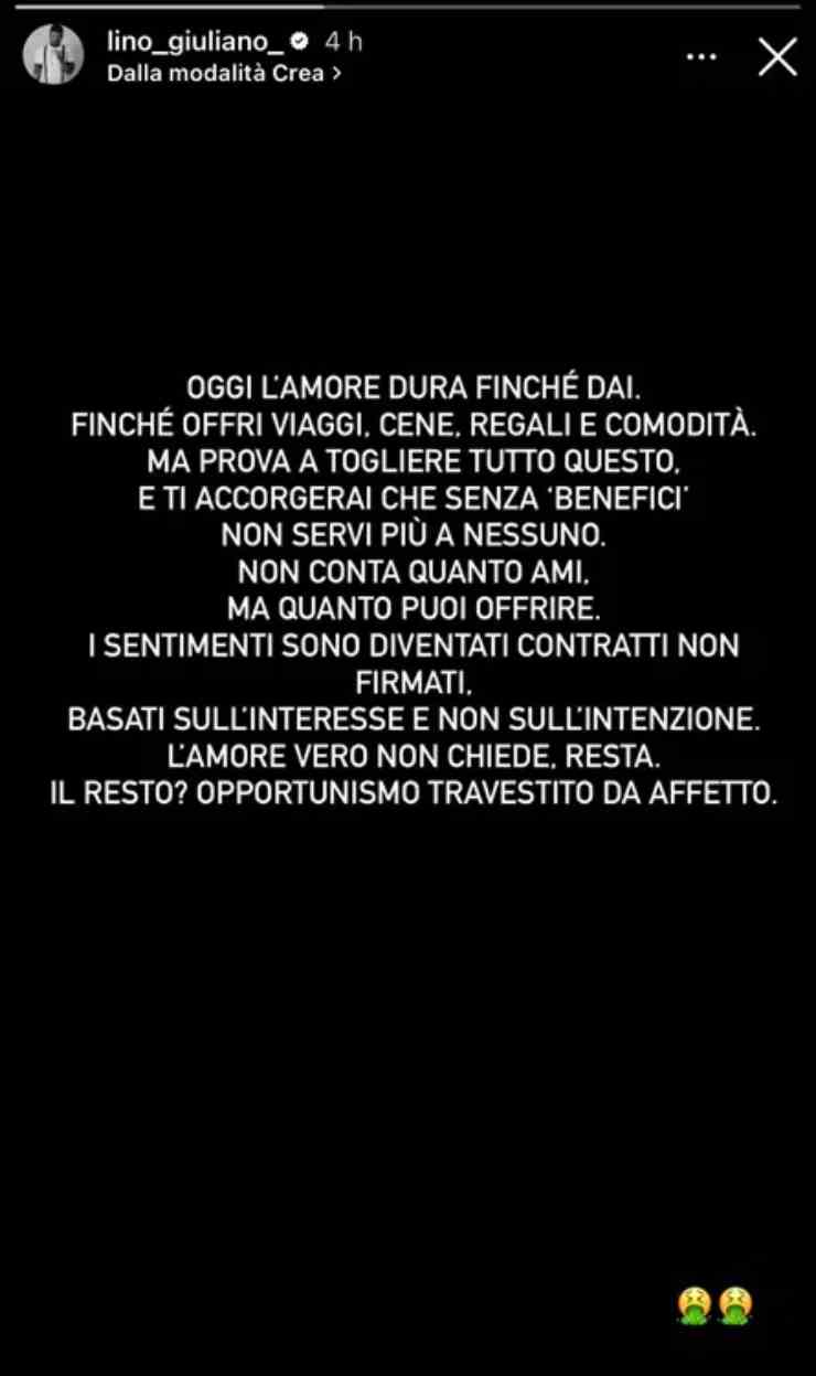 temptation island post Lino Guanciale
